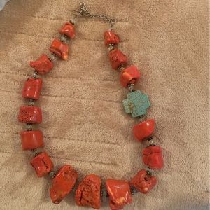Orange bead necklace